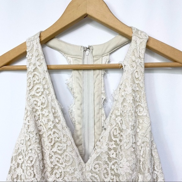 City Triangle-Ivory Lace T back & Chambray Skirt Sundress sz 7 - Picture 4 of 8